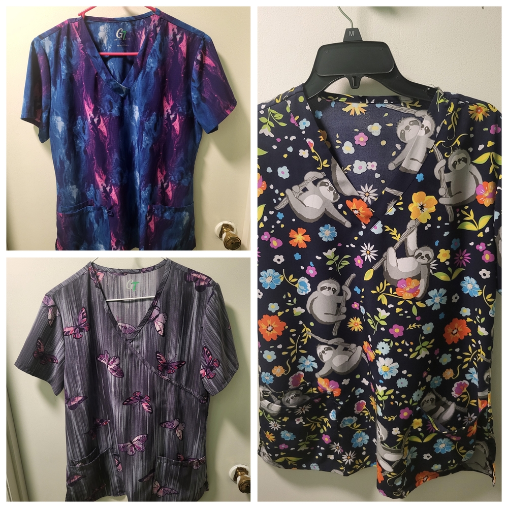 Vibrant Scrub Tops Trio